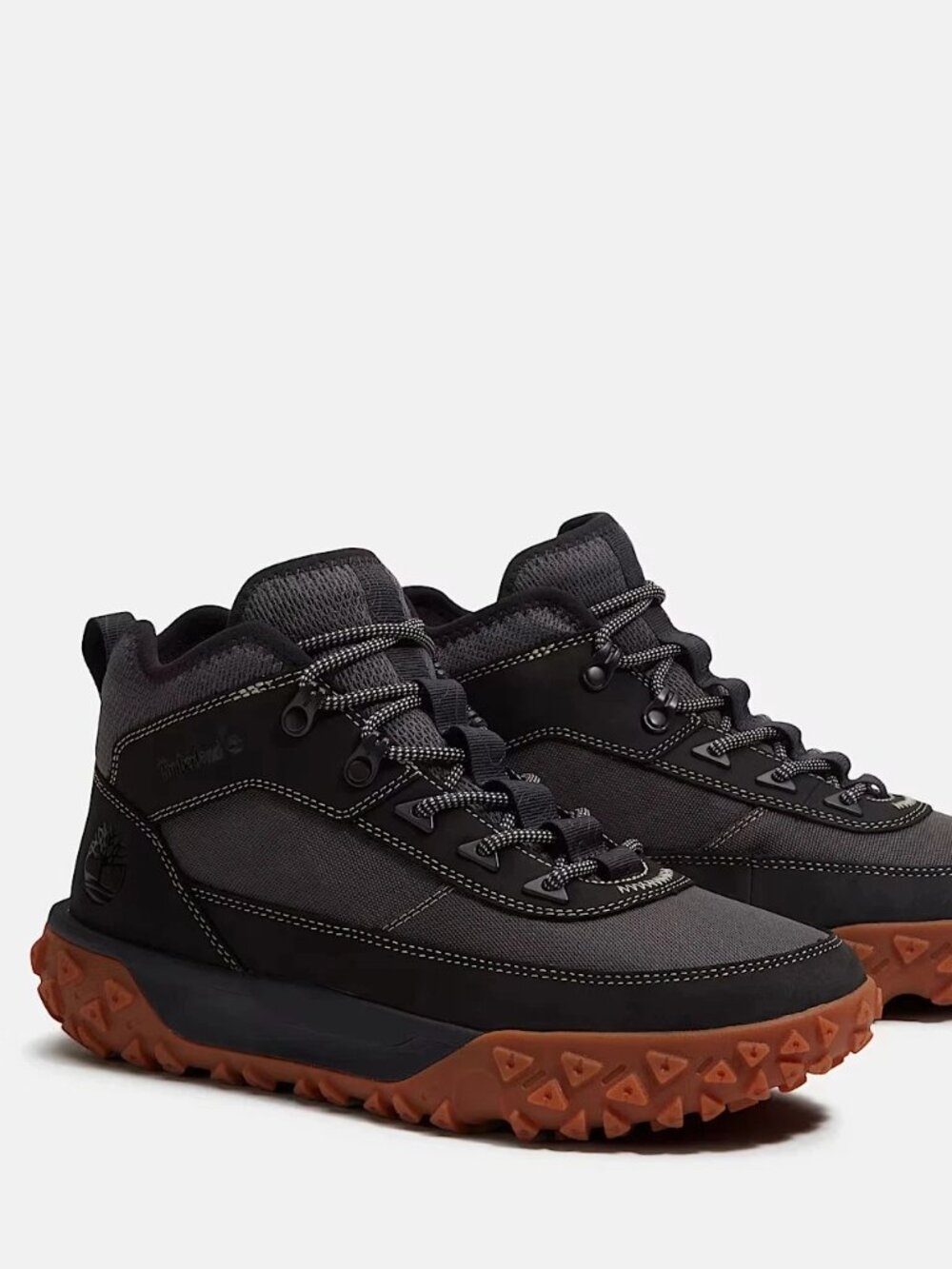Timberland Mens Mid Sneaker Boot Black/Dark Grey Mesh